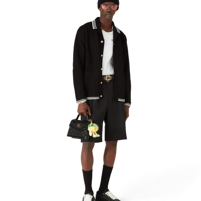 Broderad långärmad skjorta i bomullskrochet