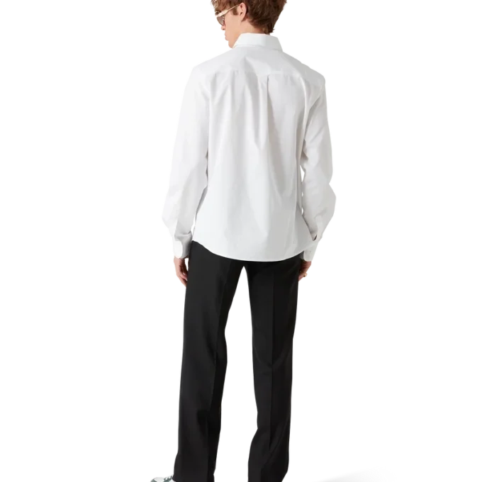 Broderad orange oxfordskjorta