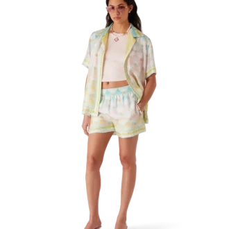 Candy Icons kortärmad skjorta i silketwill