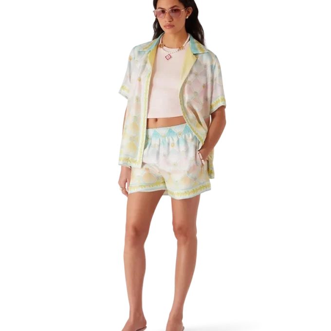 Candy Icons kortärmad skjorta i silketwill