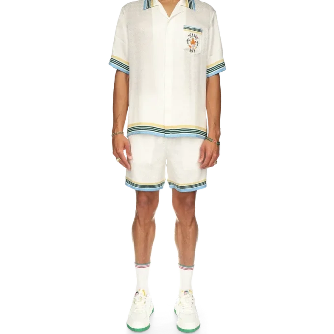 Casa Way kortärmad silkesskjorta