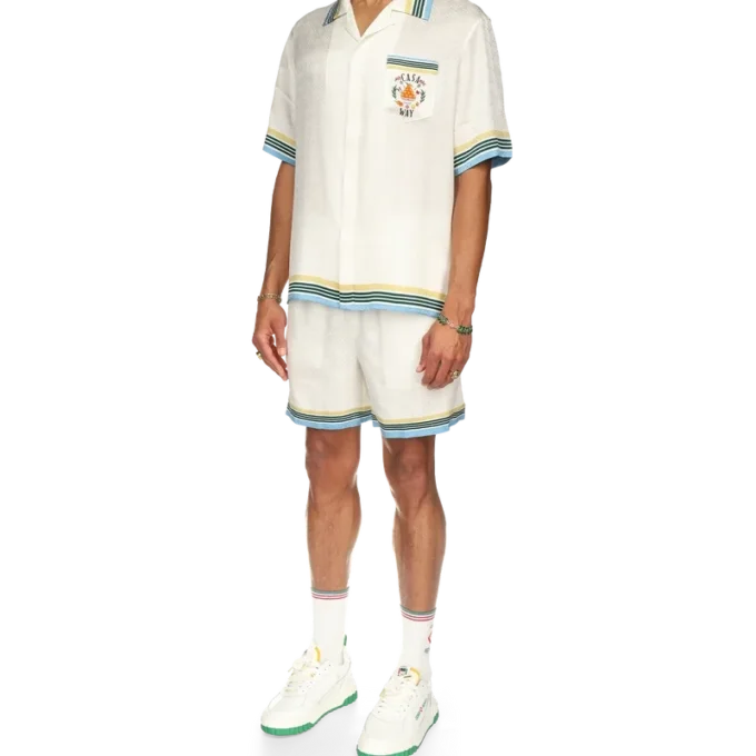 Casa Way kortärmad silkesskjorta