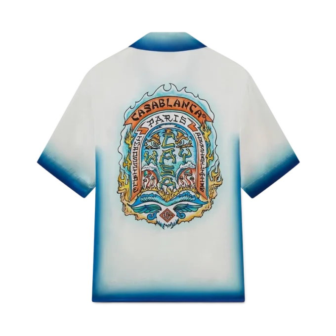 Casa Way Skate kortärmad silkesskjorta