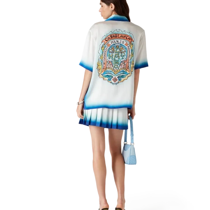 Casa Way Skate kortärmad silkesskjorta