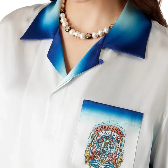 Casa Way Skate kortärmad silkesskjorta