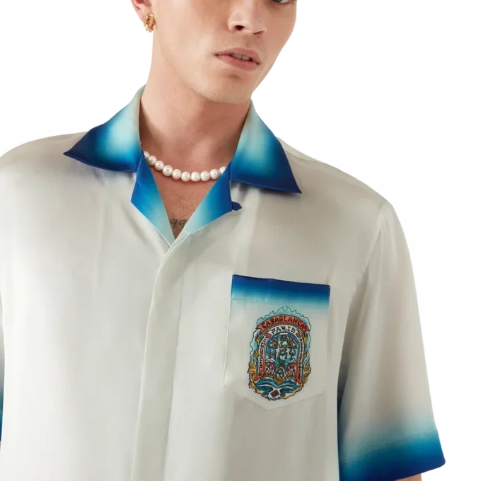 Casa Way Skate kortärmad silkesskjorta