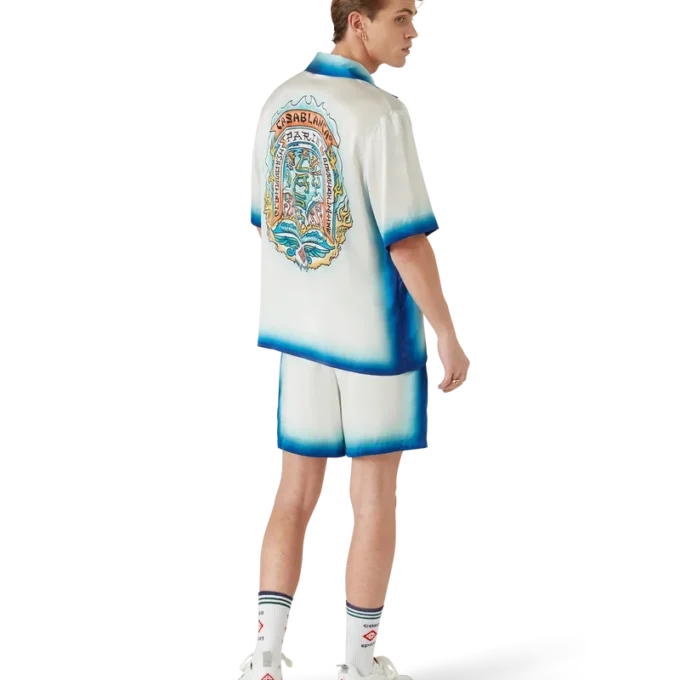 Casa Way Skate kortärmad silkesskjorta