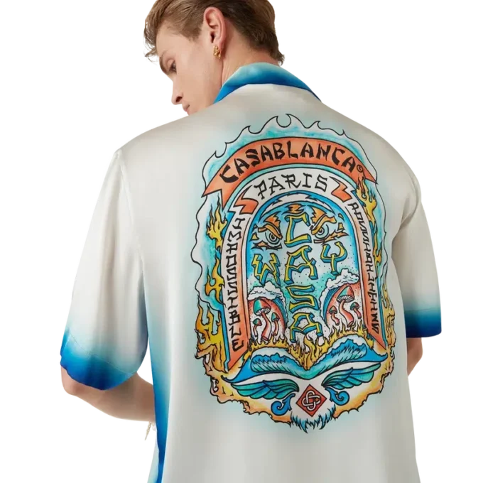 Casa Way Skate kortärmad silkesskjorta