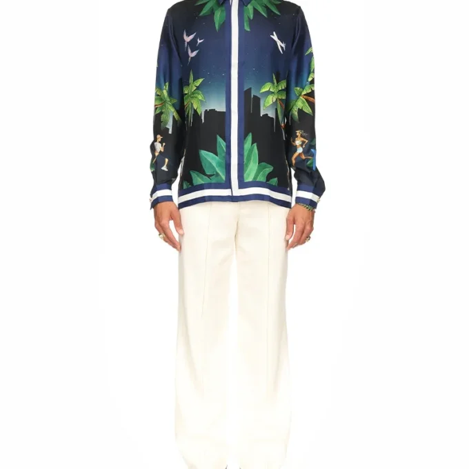 Casablanca Athletic Club silkesskjorta