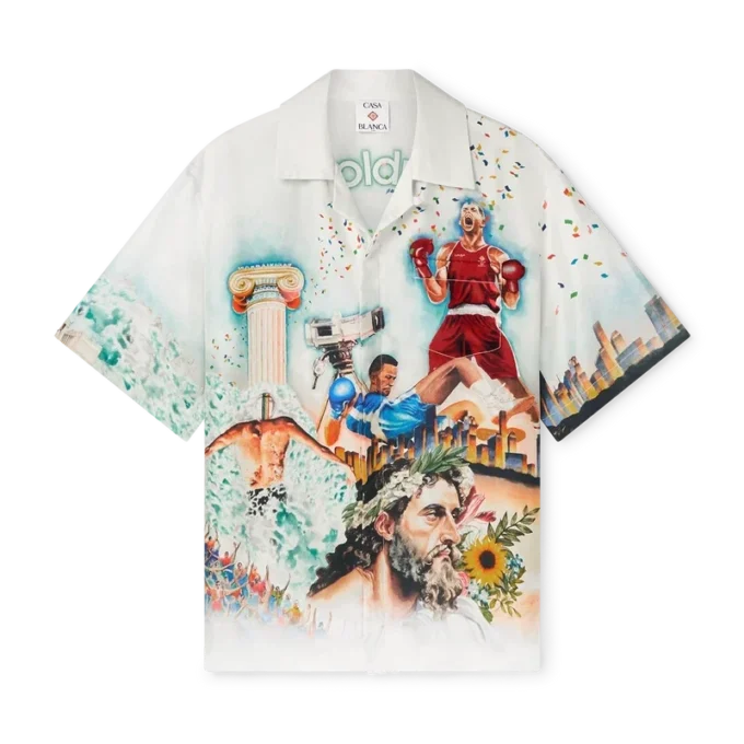 Celebration Du Sport kortärmad silkesskjorta