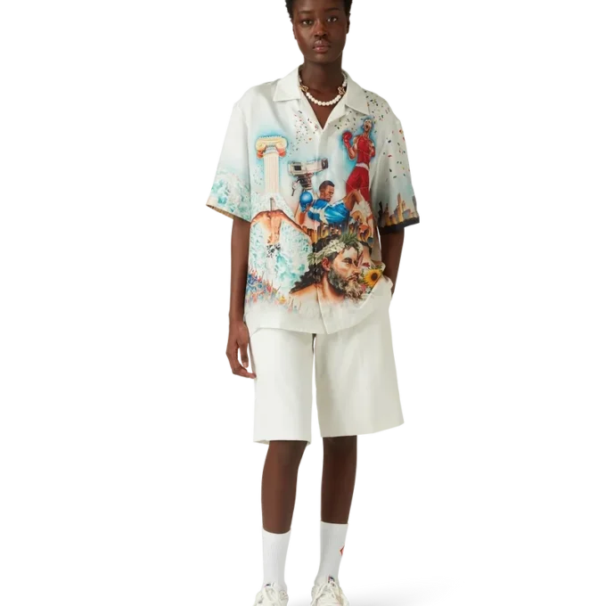 Celebration Du Sport kortärmad silkesskjorta