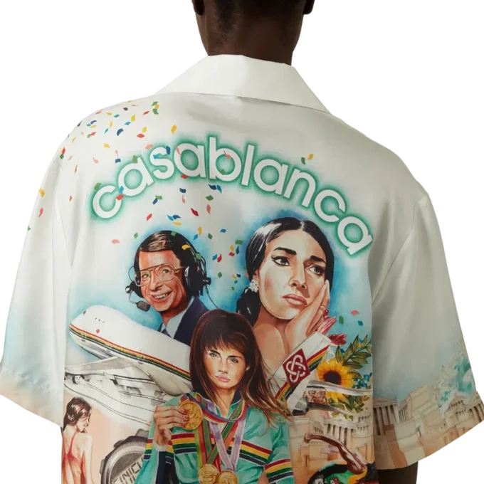 Celebration Du Sport kortärmad silkesskjorta