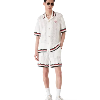 Chevron-shorts i bomull