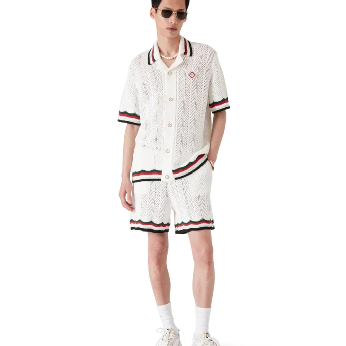 Chevron-shorts i bomull