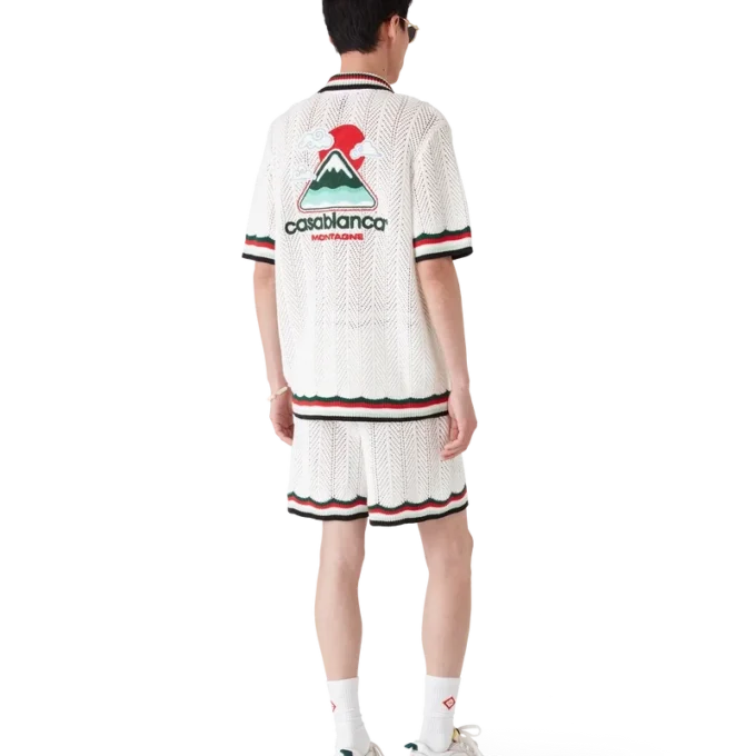 Chevron-shorts i bomull