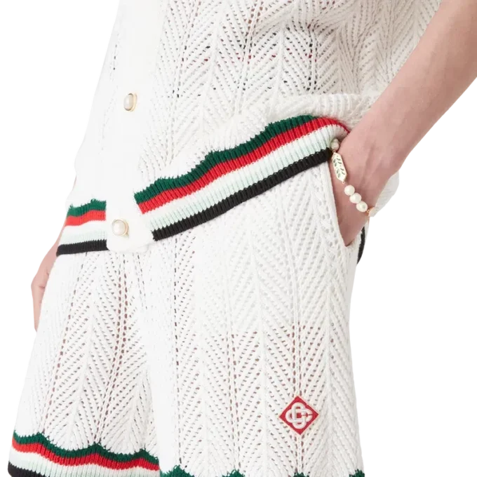 Chevron-shorts i bomull