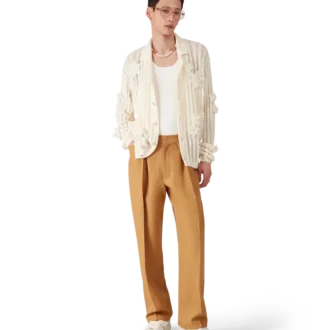 Chinobyxor i ull med veck