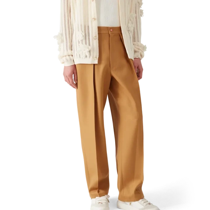 Chinobyxor i ull med veck