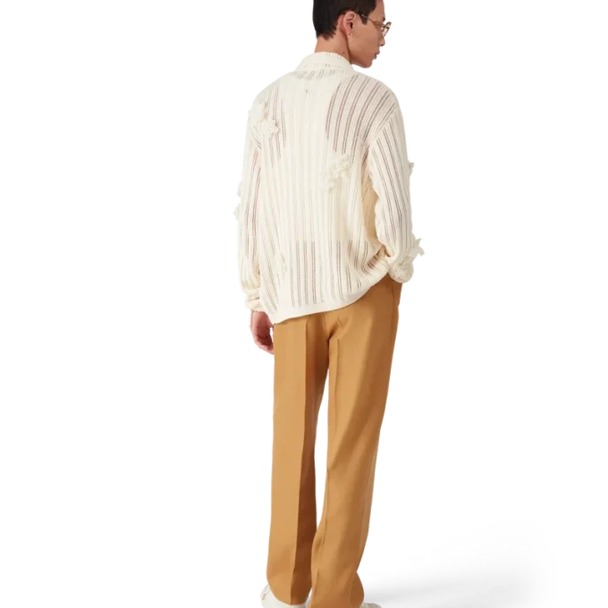 Chinobyxor i ull med veck