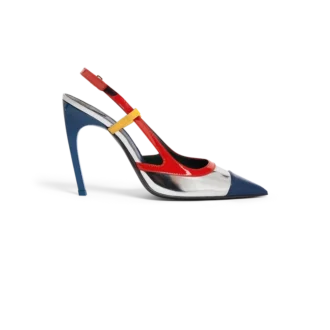 Chrome Arch Slingback Pump