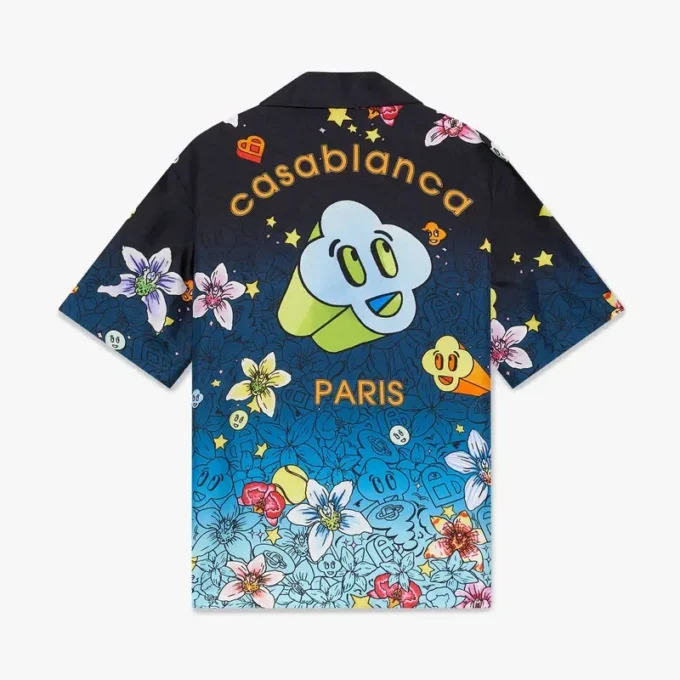 Collage D’icones Graphiques kortärmad silkeskjorta