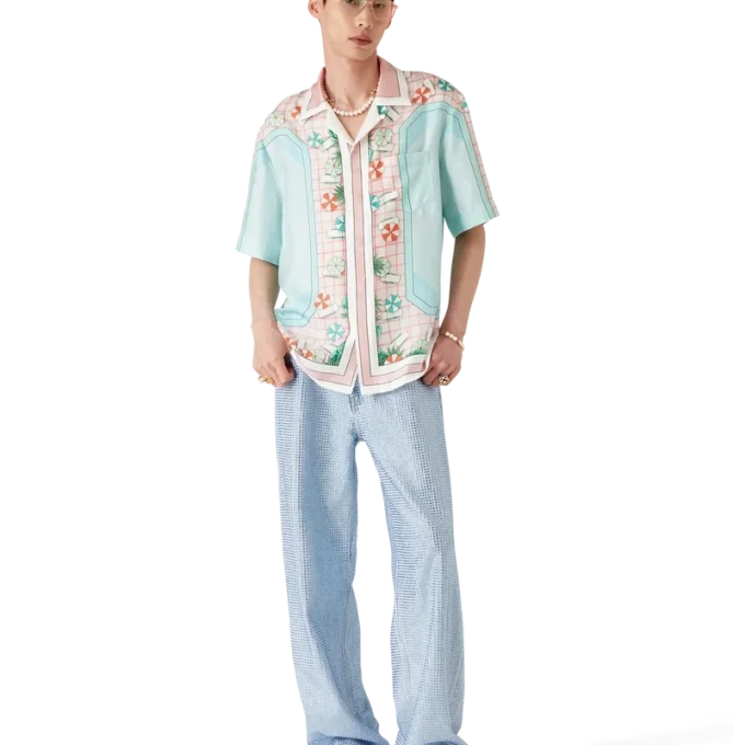 Copacabana kortärmad silkesskjorta