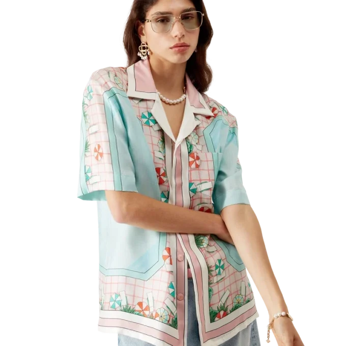 Copacabana kortärmad silkesskjorta