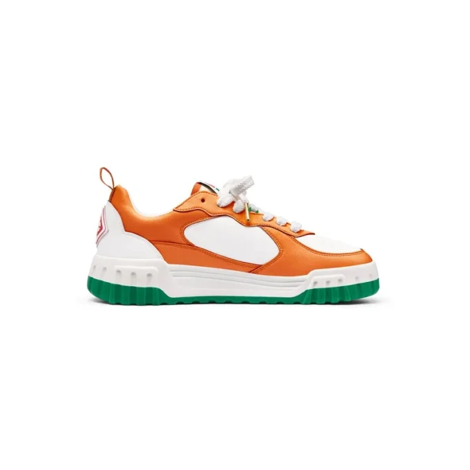 Court orange-vita sneakers för herr