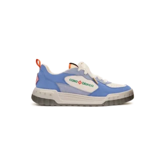 Court-sneakers för män i vitt och blått