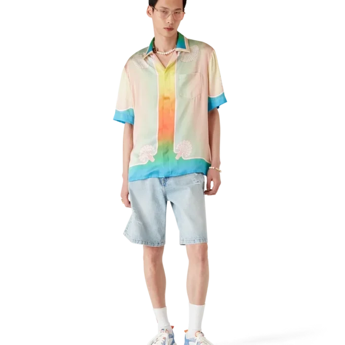 Court-sneakers för män i vitt och blått