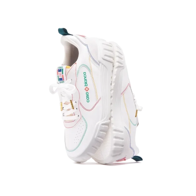 Court vita och flerfärgade sneakers för dam