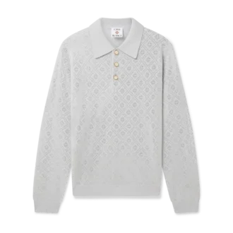 Crystal Monogram Knit Polo Shirt