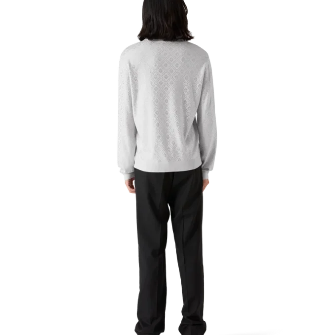 Crystal Monogram Knit Polo Shirt