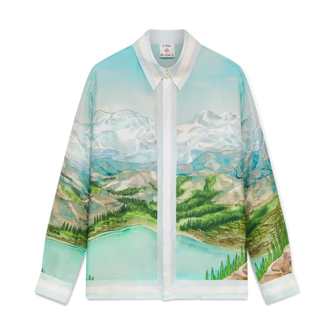 Dalmatian a La Montange långärmad silkesskjorta