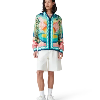 Danse De La Mer långärmad silkesskjorta