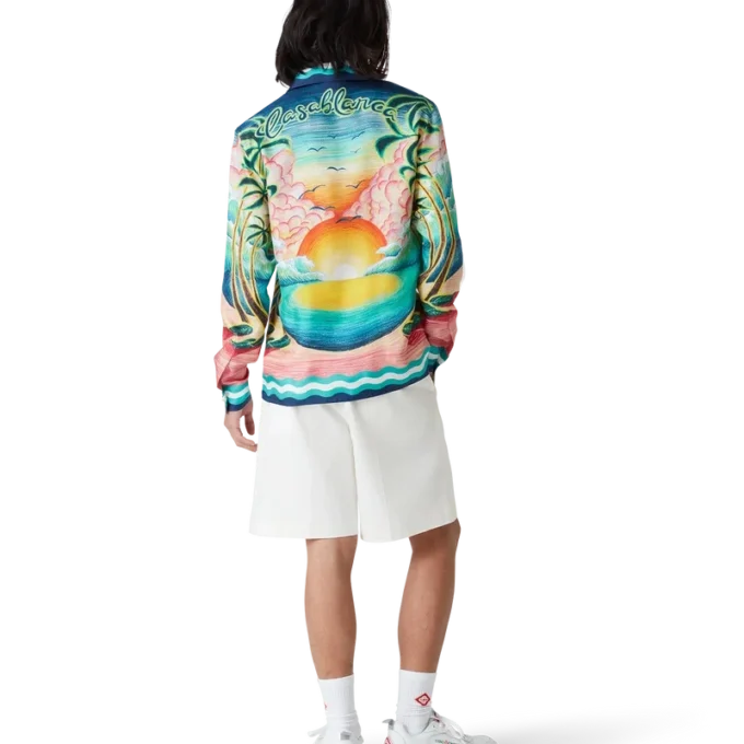 Danse De La Mer långärmad silkesskjorta