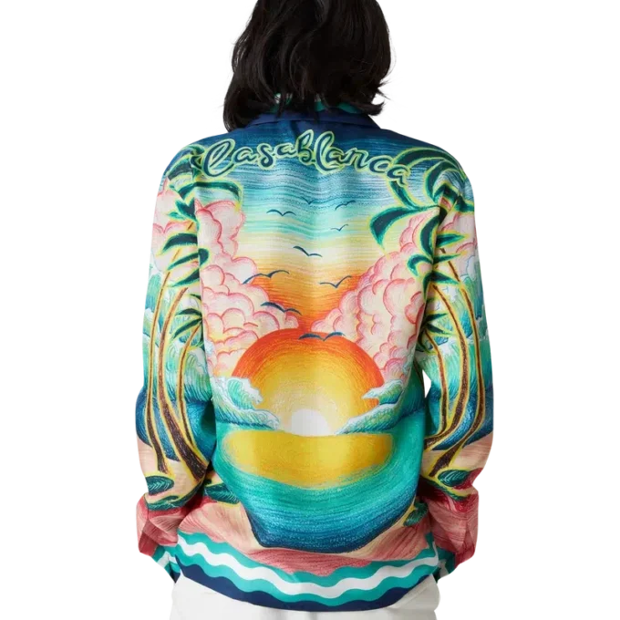 Danse De La Mer långärmad silkesskjorta