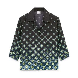 Degrade Monogram långärmad silkesskjorta