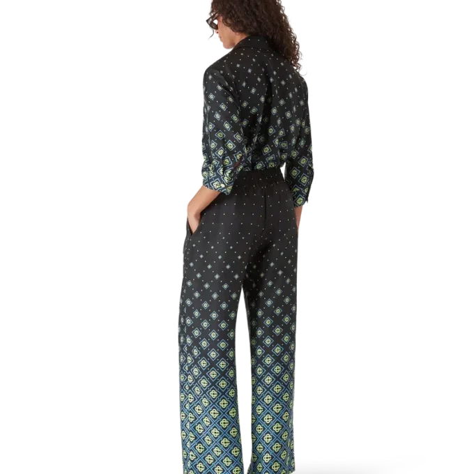 Degrade Monogram långärmad silkesskjorta