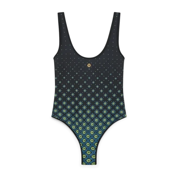 Degrade svart monogram-baddräkt Degrade svart monogram-baddräkt