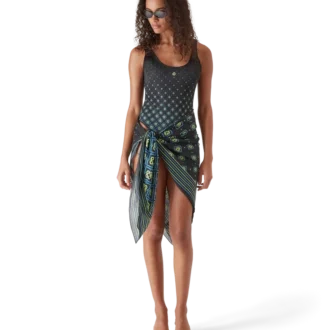 Degrade svart monogram-baddräkt