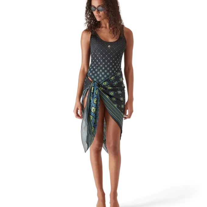 Degrade svart monogram-baddräkt Degrade svart monogram-baddräkt