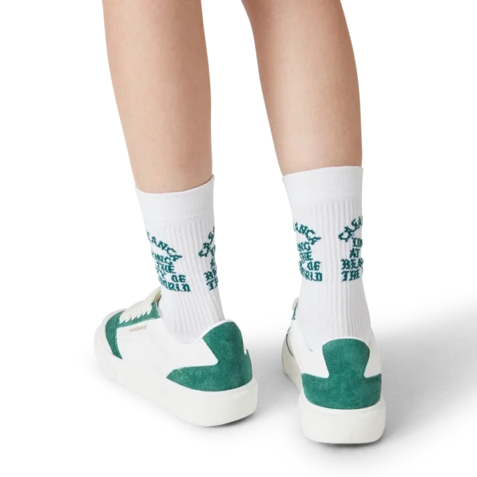 Del Mar vit och grön sneaker för dam