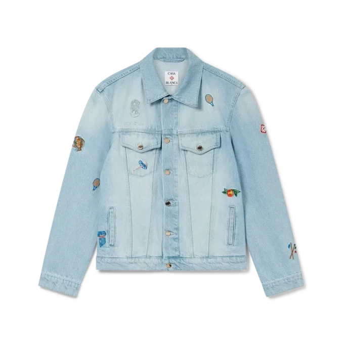 Denimjacka med broderat motiv Denimjacka med broderat motiv