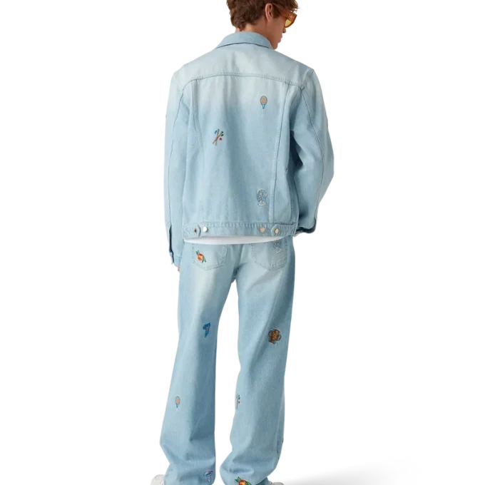 Denimjacka med broderat motiv Denimjacka med broderat motiv