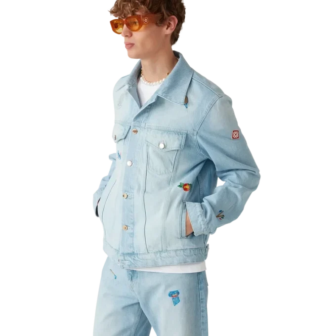 Denimjacka med broderat motiv Denimjacka med broderat motiv