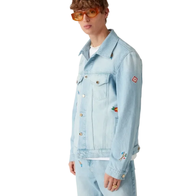 Denimjacka med broderat motiv Denimjacka med broderat motiv