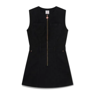 Denimklänning med monogram och dragkedja