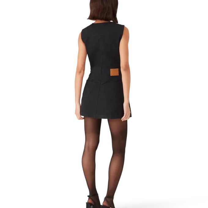 Denimklänning med monogram och dragkedja Denimklänning med monogram och dragkedja