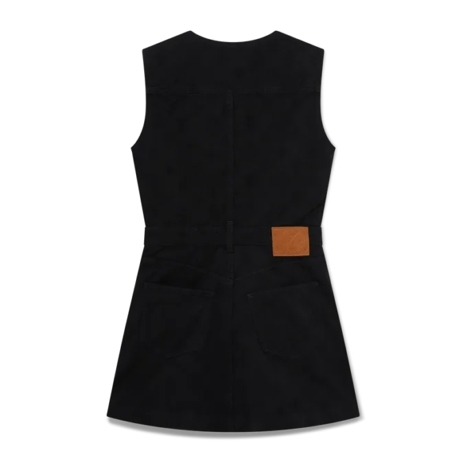 Denimklänning med monogram och dragkedja Denimklänning med monogram och dragkedja